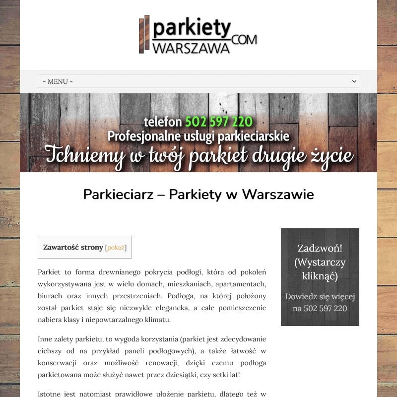 Renowacja parkietu - Warszawa